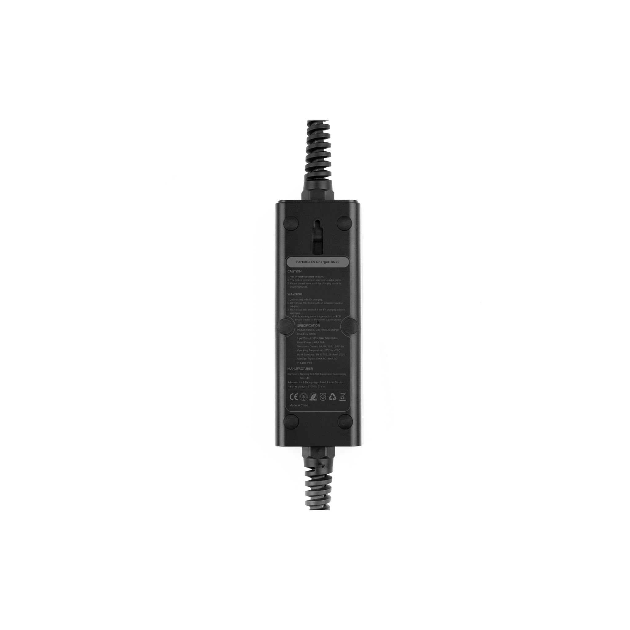 EROCK One Mobiele Lader Zwart Type 2 naar Schuko - Memory functie - EV Plug Europa